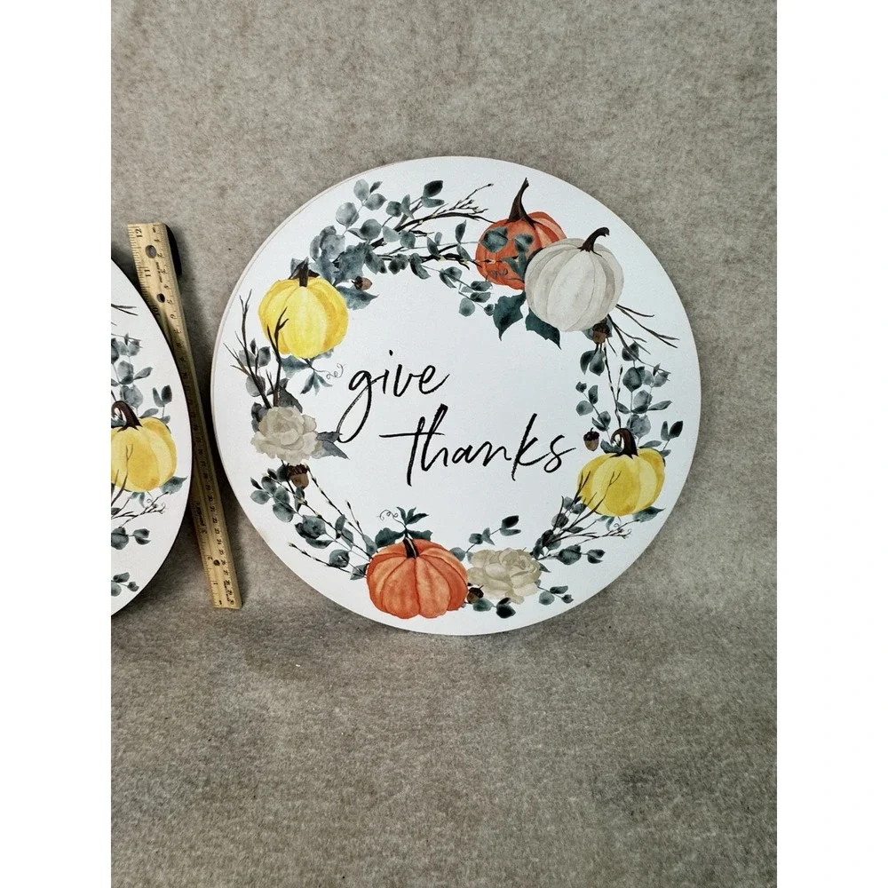 SET OF 4 HARD ROUND PLACEMATS W/CORK BACK(14